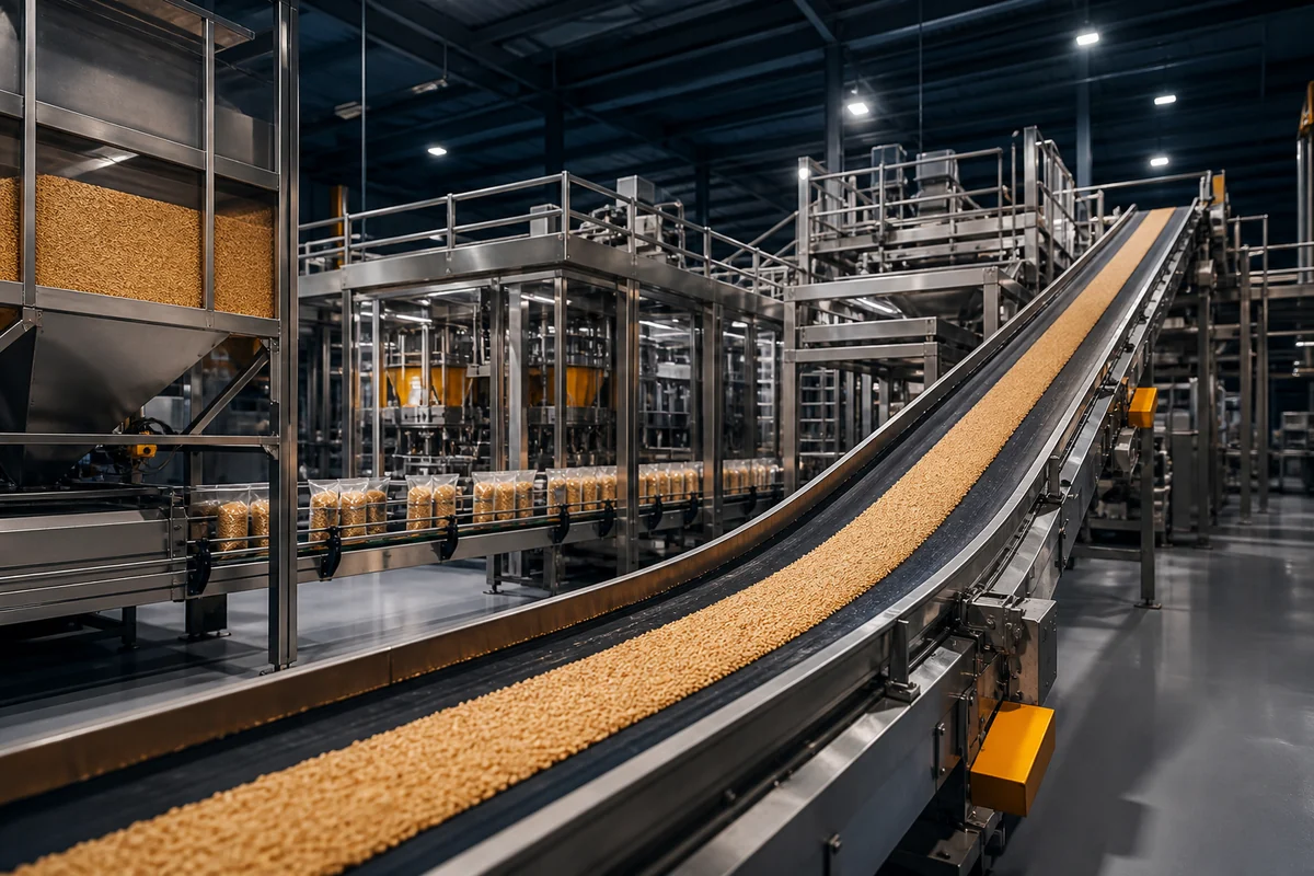 Aplicação de correias transportadoras em Alimentícia